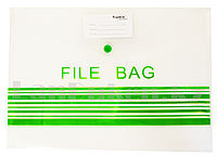Папка конверт на кнопке File bag А4 (прозрачная)
