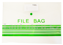 Папка конверт на кнопке File bag А4  (прозрачная)
