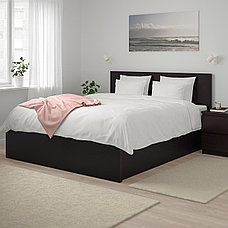 Кровать с подъемным механизмом МАЛЬМ 160х200 черно-коричневый ИКЕА, IKEA, фото 3