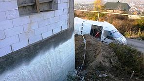 Утепление фундамента ППУ 3