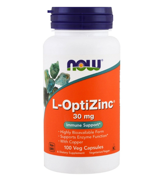 Now Foods, L-OptiZinc, 30 мг, 100 растительных капсул