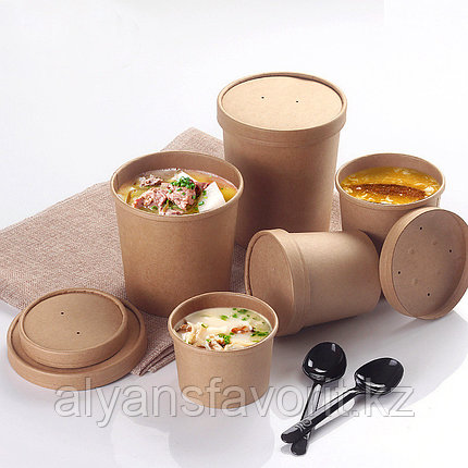 EcoSoup- супница 470 мл. крафт, 75*100 мм. РФ, фото 2