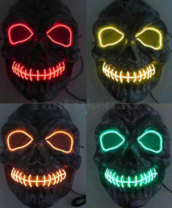 Светящаяся LED маска Черепа на батарейках