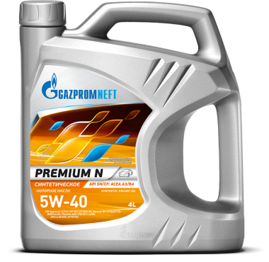 Синтетическое моторное масло Gazpromneft Premium N 5W-40 4литра