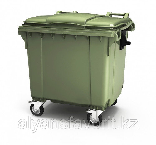 Крупногабаритный контейнер для мусора 1100 литров с крышкой РФ. - фото 1 - id-p67248744