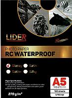 Фотоқағаз LIDER, бір жақты супержылтыр, кәсіби, A5, 270 гр., 100 парақ