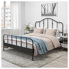 Кровать САГСТУА черный Лурой 140x200 см ИКЕА, IKEA, фото 2