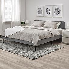 Каркас кровати с обивкой СЛАТТУМ 140х200 Книса светло-серый ИКЕА, IKEA, фото 3