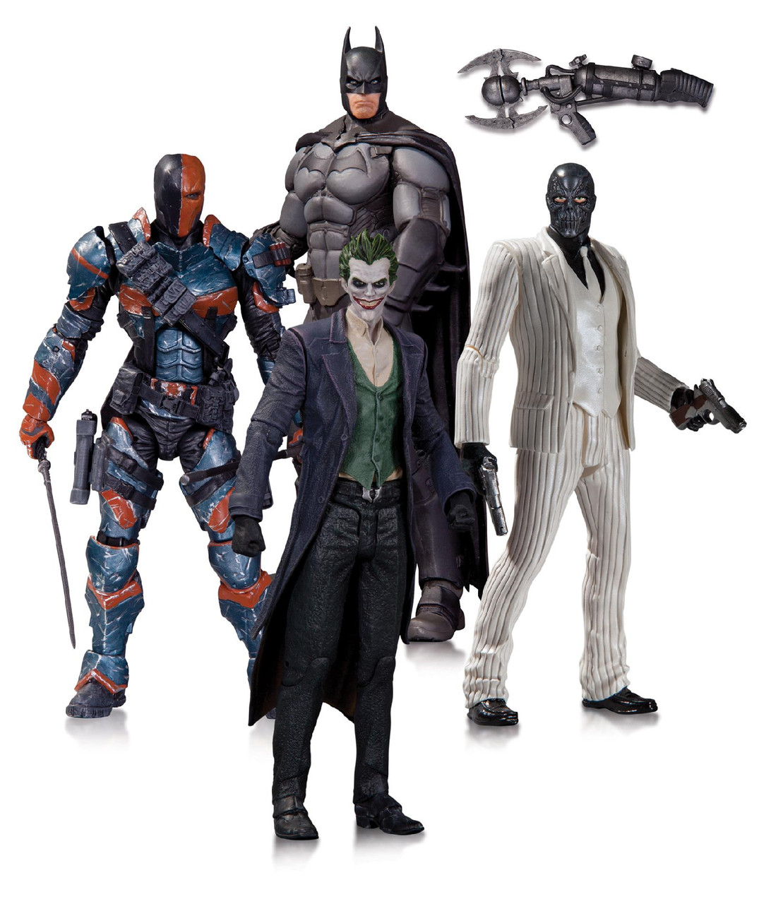 DC Collectibles "Batman Arkham Origins" Набор фигурок Бэтмен, Джокер, Дестроук и Черная Маска