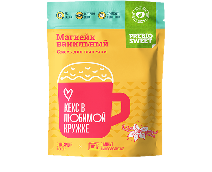 Смесь сухая для выпечки «Магкейк* ванильный» с семенами чиа.