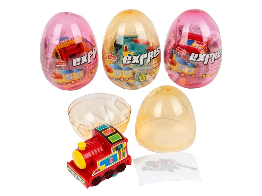 Яйцо с карамелью и игрушкой Поезд Express (12 шт в упаковке) - фото 1 - id-p67281140