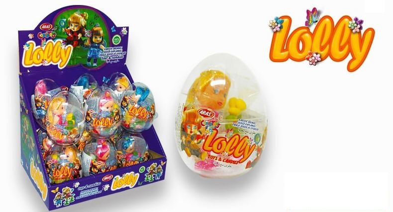 Яйцо с карамелью и игрушкой Кукла Lolly (12 шт в упаковке)