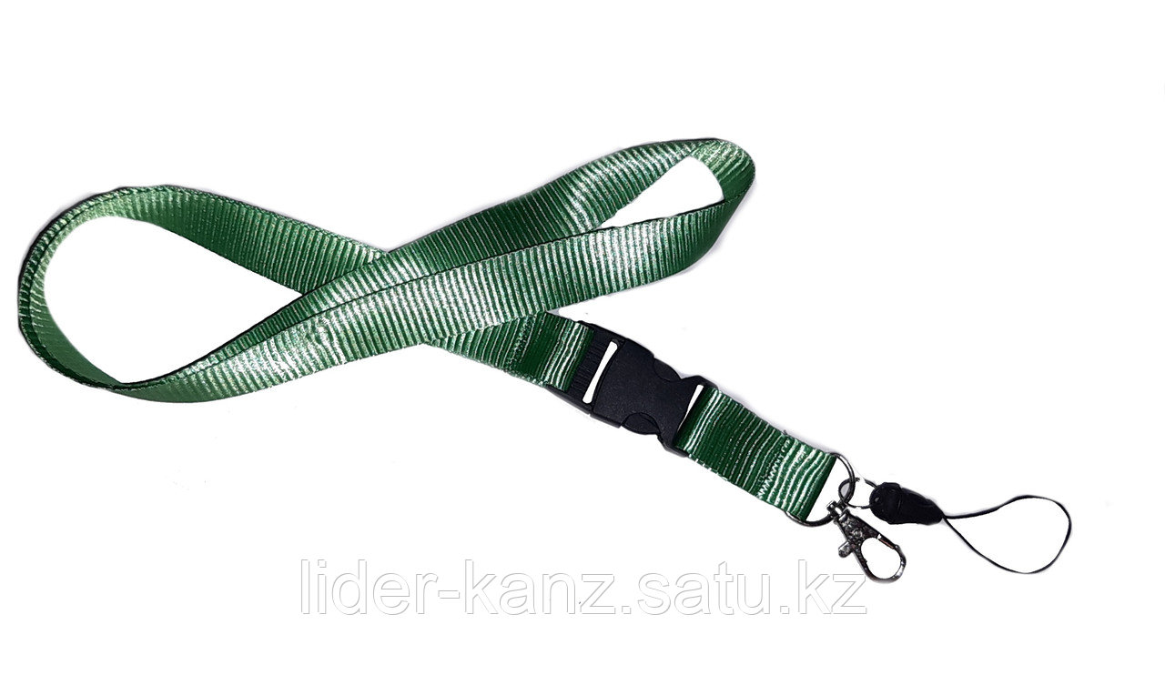 Шнурок для бейджа с пластиковым карабином зеленый - фото 2 - id-p61340151