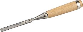 Стамеска-долото "СТ 500" с деревянной ручкой, хромованадиевая, 12мм, ЗУБР