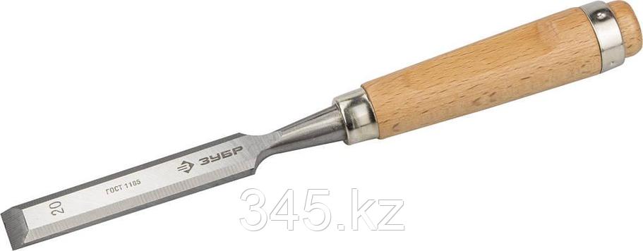 Стамеска-долото "СТ 500" с деревянной ручкой, хромованадиевая, 20мм, ЗУБР, фото 2