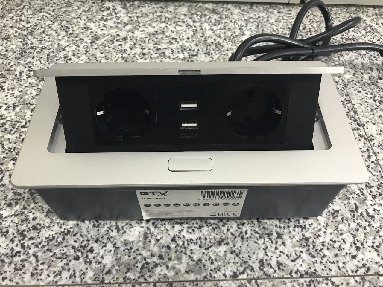 Настольная откидная розетка с USB , GTV SOFT