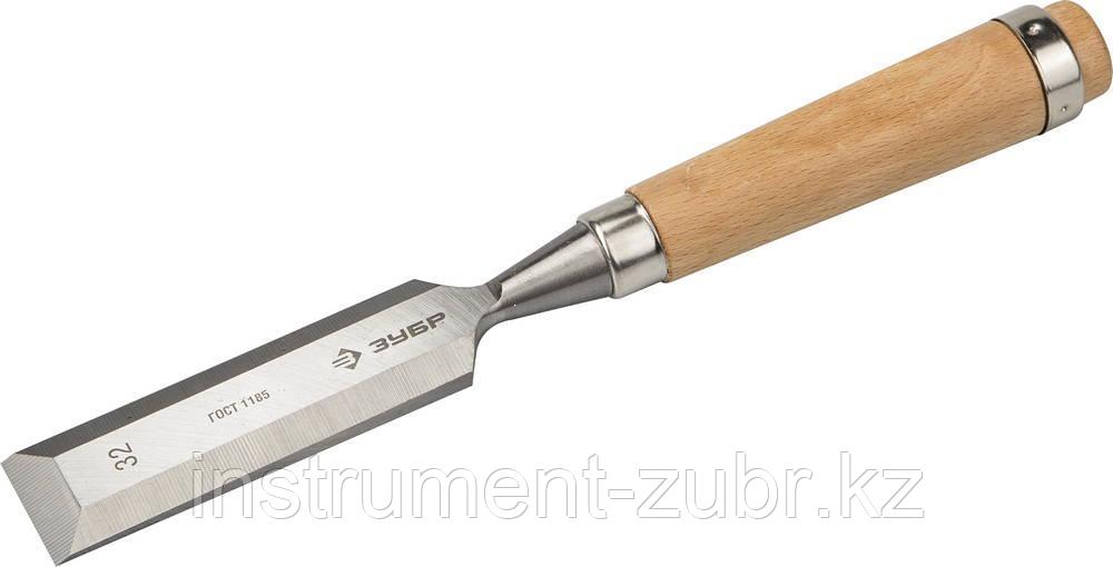 Стамеска-долото "СТ 500" с деревянной ручкой, хромованадиевая, 32мм, ЗУБР