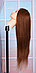 Голова-манекен шатен волос натуральный животный Як (100%) - 60 см, фото 3