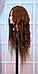Голова-манекен шатен волос натуральный животный Як (100%) - 60 см, фото 5