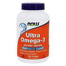 Ультра Омега-3, 500 EPA/250DHA, 180 капсул NOW FOODS