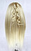 Голова-манекен с торсом блонд волос натуральный 85% 70 см, фото 6
