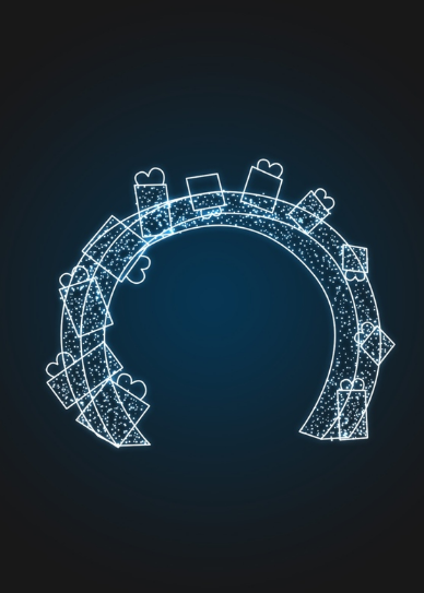 Световая арка с подарками - 3D GR 23