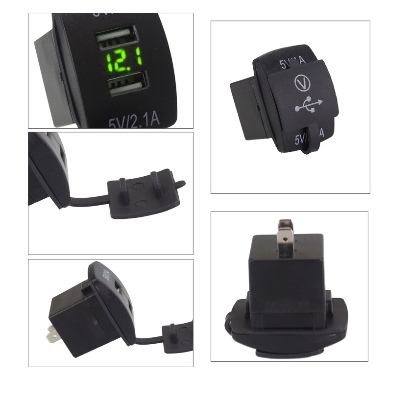 USB зарядное устройство кнопка с вольтметром 12-24В - фото 6 - id-p67353198