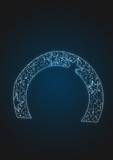 Световая арка со звездами - 3D GR 25