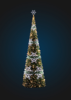 Новогодняя каркасная елка со снежинками - 3D SE 74