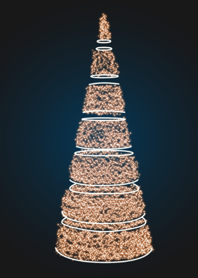 Сегментная новогодняя елка-конус - 3D SE 66