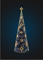 Фигура светодиодная Конусная елка с мотивами - 3D SE 70