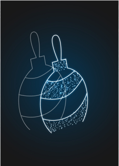 Новогодняя световая декорация Елочный шар с узором - PL 16