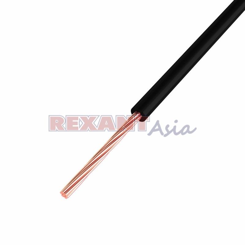 Провод ПГВА REXANT 1х0.75 мм², черный, бухта 100 м
