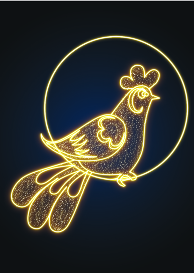 Фасадное световое панно Петух - RN 18