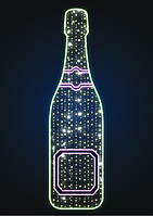 Новогодняя декорация Бутылка шампанского - MS 20