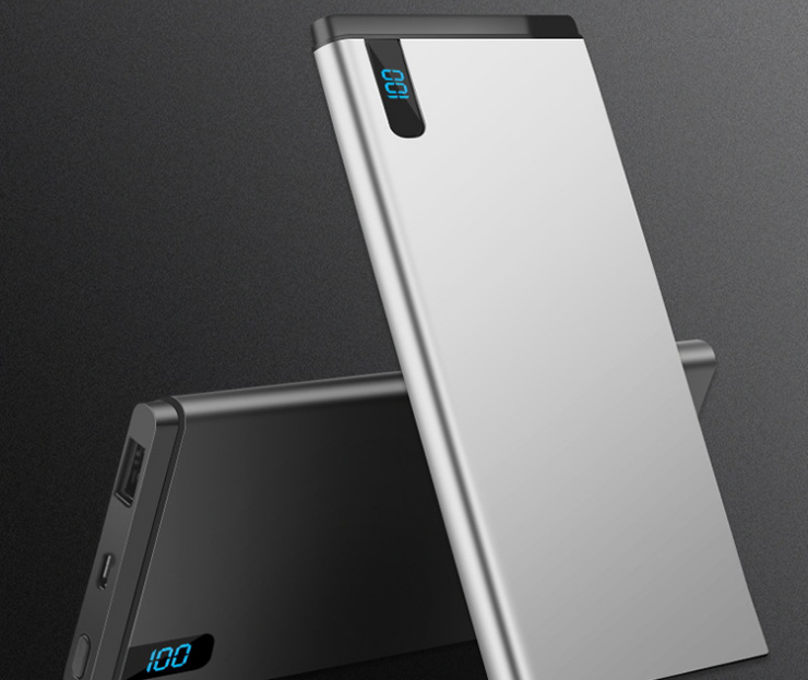 Промо портативное зарядное устройство 10000 Mah (серебро)
