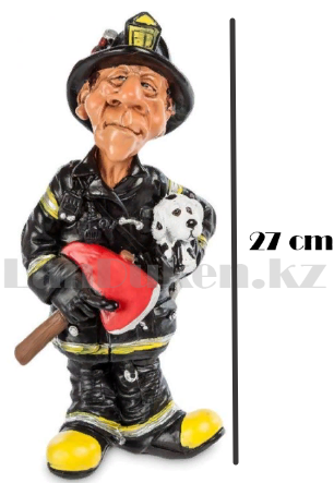 Подарочная статуэтка сувенир Пожарный с собакой в каске 27 см - фото 1 - id-p67387000