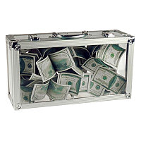 Прозрачный чемодан с деньгами