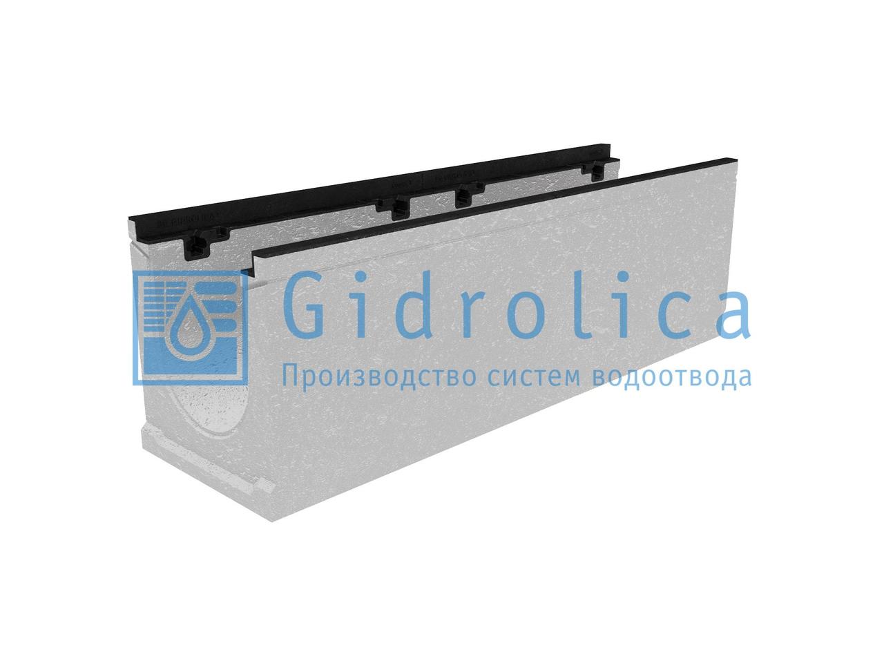 Лоток водоотводный бетонный коробчатый (СО-200мм), с чугунной насадкой КU 100.29,8 (20).32(25) - BGZ-S, № 5-0, фото 1