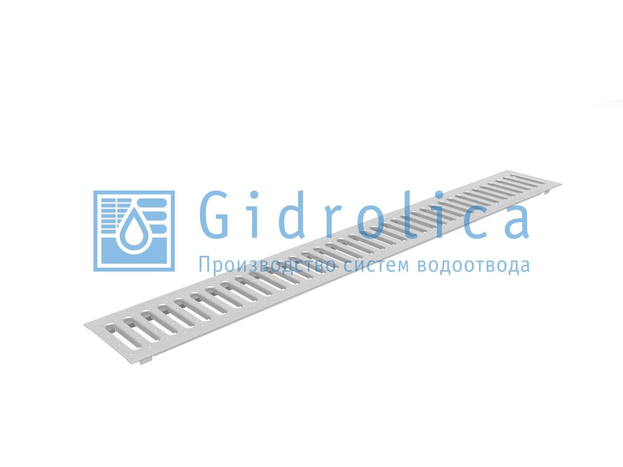 Решетка водоприемная Gidrolica Standart РВ -10.13,6.100 - штампованная стальная нержавеющая, кл. А15, фото 1