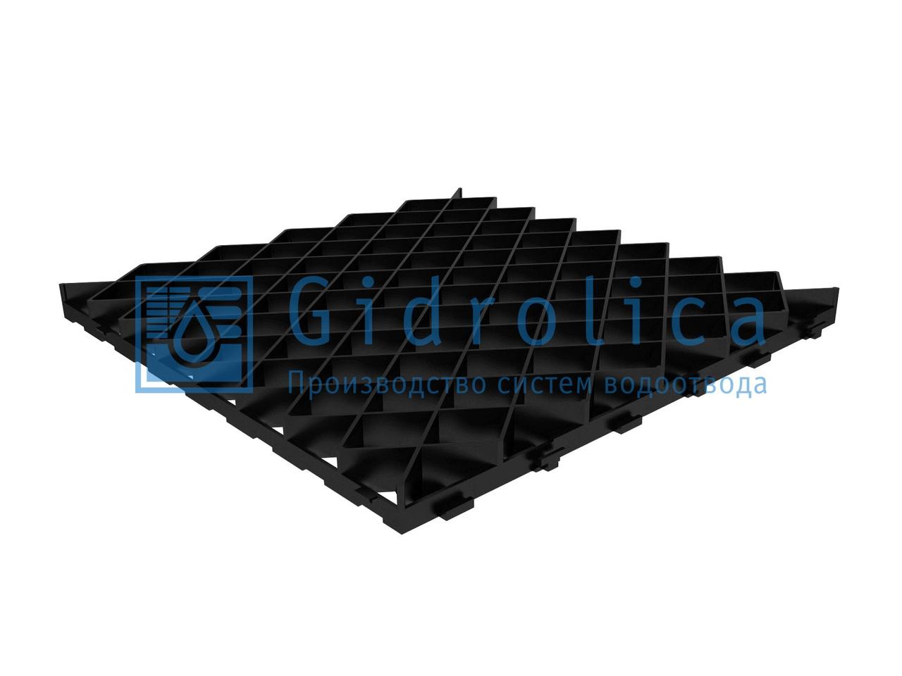 Решетка газонная Gidrolica Eco Pro РГ-60.60.4 - пластиковая черная - фото 1 - id-p67393518