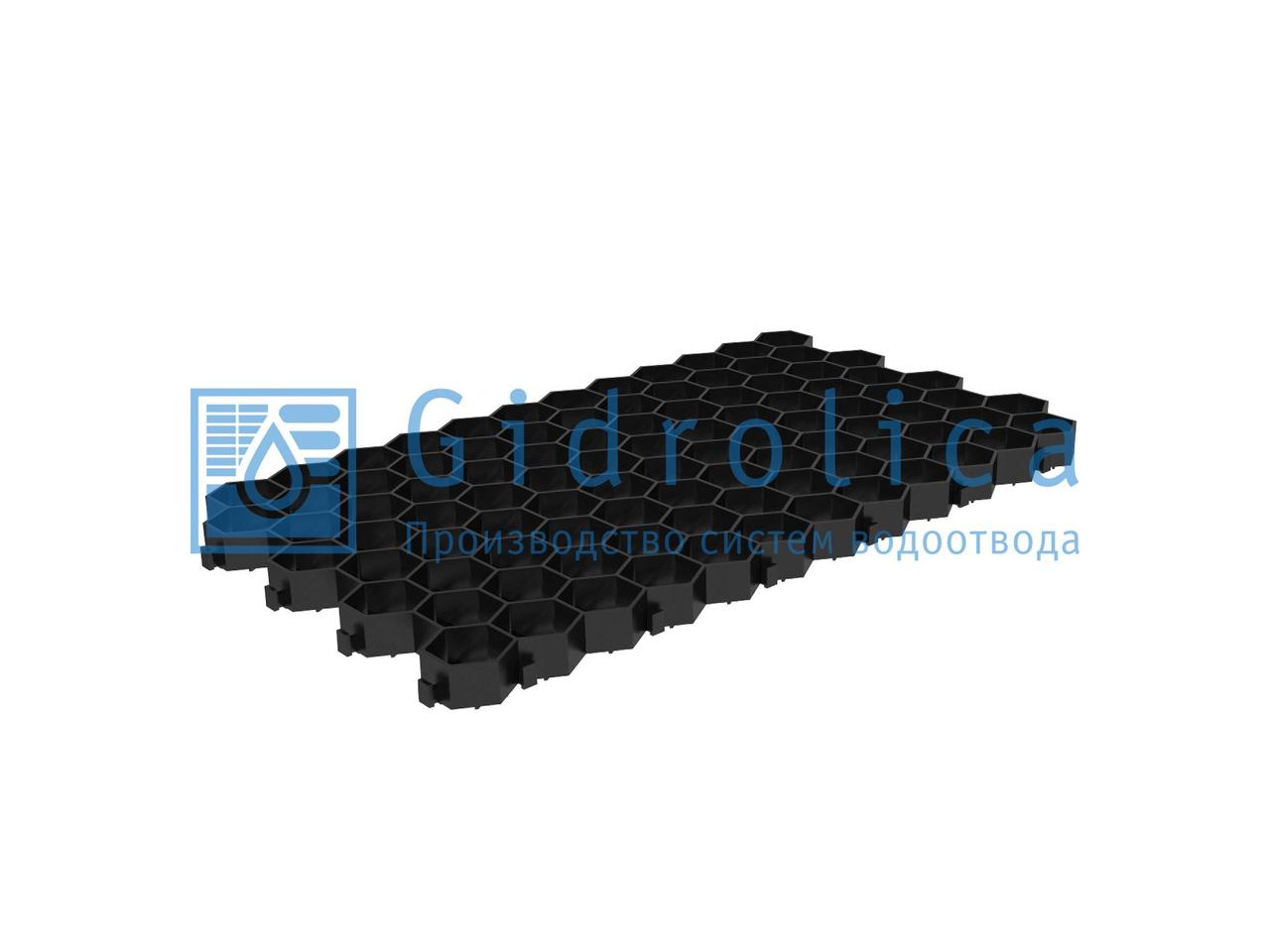 Решетка газонная Gidrolica Eco Standart РГ-70.40.3,2 - пластиковая черная