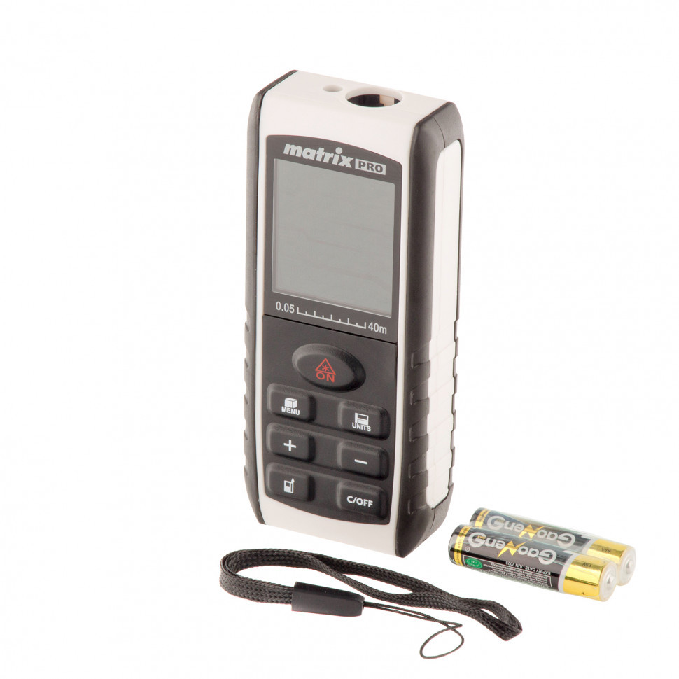 Лазерный дальномер с электронным угломером Matrix LD-40 40м 38015
