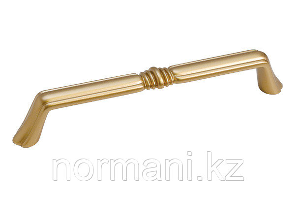 Мебельная ручка скоба, замак, размер посадки 128 мм, цвет золото матовое "Милан"
