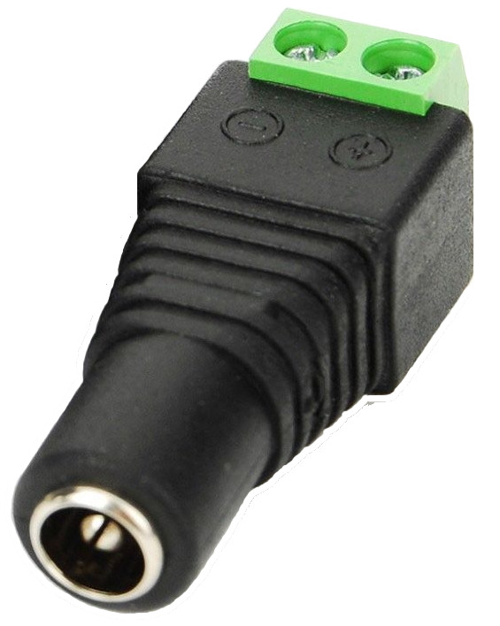 12V-штекер-К - Разъем питания с клеммной колодкой для Б/П "папа" под винт.