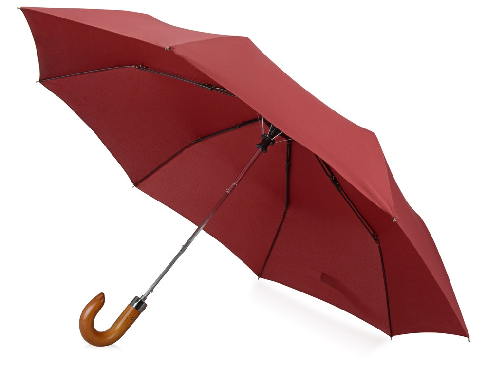Зонт складной Cary, полуавтоматический, 3 сложения, с чехлом, бордовый - фото 1 - id-p67400787