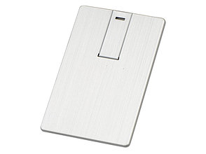 Флеш-карта USB 2.0 16 Gb в виде металлической карты Card Metal, серебристый, фото 1