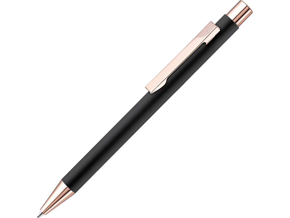 Ручка шариковая металлическая STRAIGHT RO GO GUM, soft-touch, черный/золотистый - фото 1 - id-p67400885