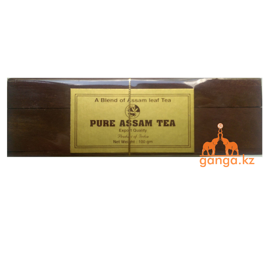 Индийский подарочный чай в деревянной шкатулке Ассам (Pure Assam Tea), 100 г.