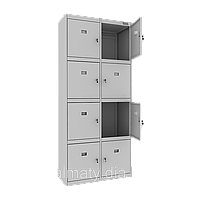 Шкаф металлический 4 ячейки, 2 секции